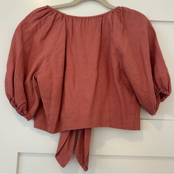 Abercrombie & Fitch Tie-Front Linen Top - Picture 2 of 5